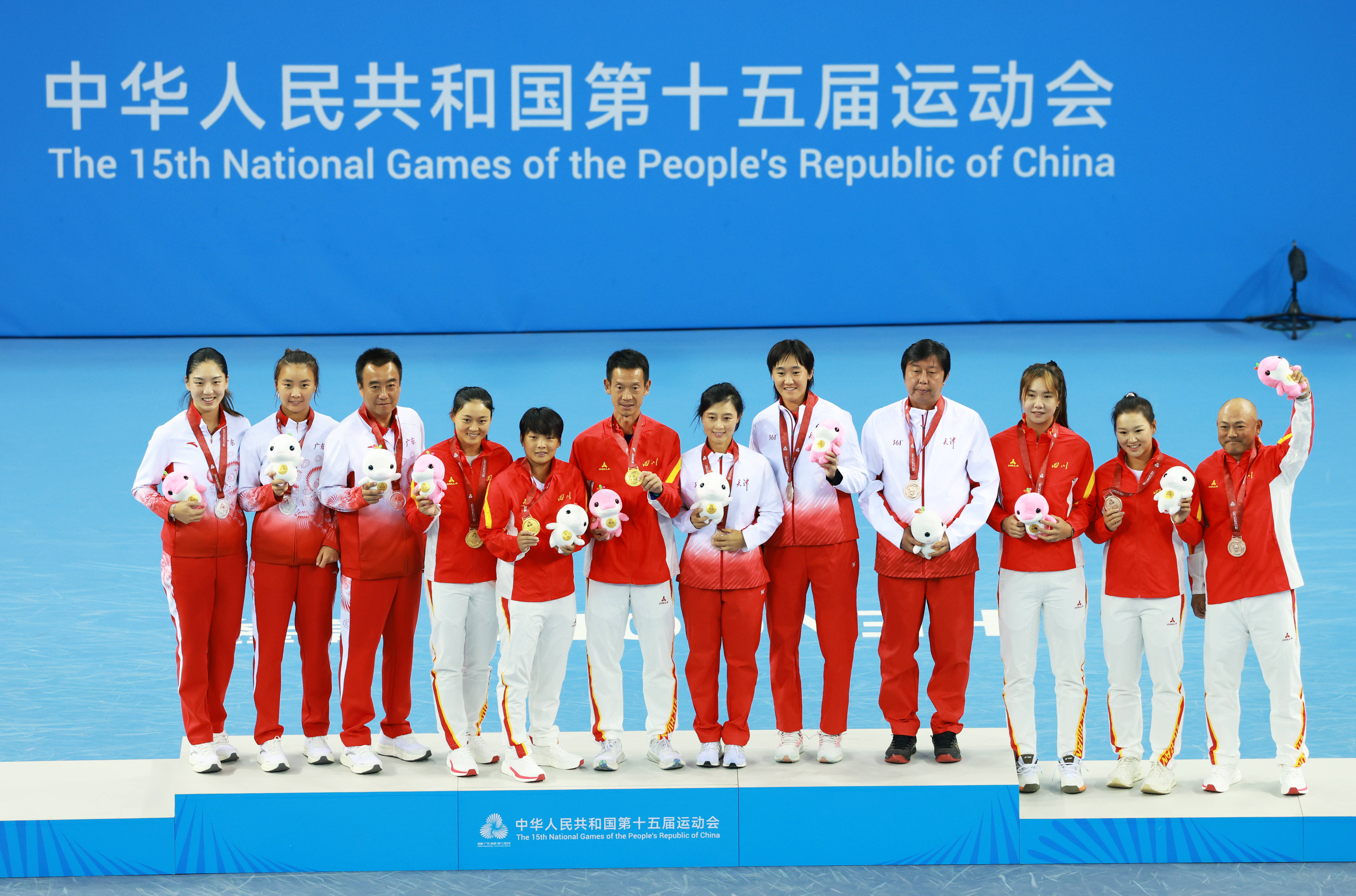 全运会｜网球——女子双打颁奖仪式